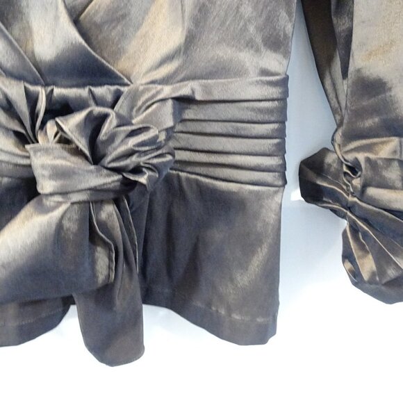 TADASHI COLLECTION Brown Taffeta Jacket Size 14 Formal Occasion Party - Picture 3 of 7